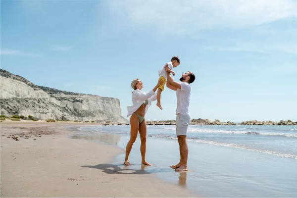 Family in the beach